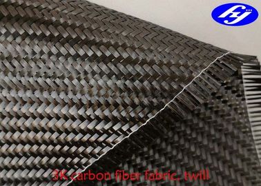 Twill 3K Carbon Fiber Woven Fabric / Plain Carbon Fiber For Car Decoration