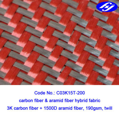 Tela vermelha preta/vermelha da tela 200gsm Kevlar Para Aramid de Aramid do carbono da sarja 2x2