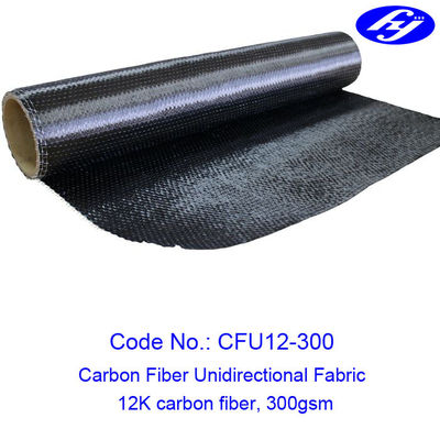 tela da fibra do carbono de 12K 300GSM/fibra unidirecional do carbono para o reforço de construção